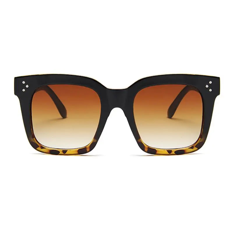 2024 Square Sunglasses Women Big Size Eyewear Lunette Femme Luxury Brand Sunglasses Women Vintage Rivet Sun Glasse UV400