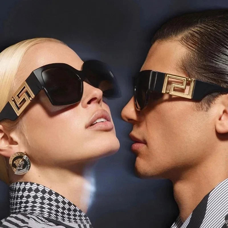 Luxe Vintage Oversize Square Sunglasses - Trendy Gradient Shades UV400 Eyewear
