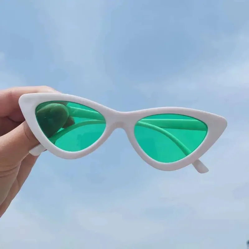Retro Vintage Cateye Sunglasses Women Sexy Small Cat Eye Sun Glasses Brand Designer Colorful Eyewear for Female Oculos De Sol