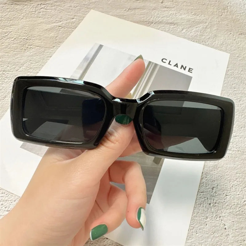 Luxe Small Rectangular Women's Sunglasses - Vintage Brand Fashion Eyewear UV400
