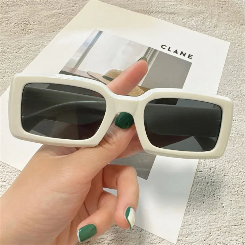 Luxe Small Rectangular Women's Sunglasses - Vintage Brand Fashion Eyewear UV400