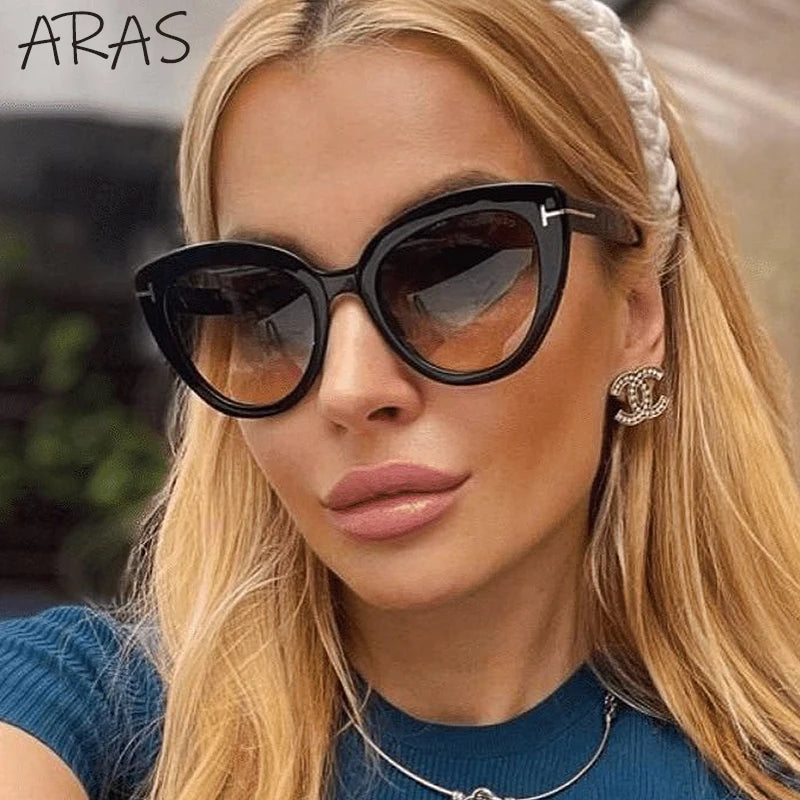 Fashion Cat Eye Sunglasses Women 2024 Luxury Brand Classic Vintage Cateye Sun Glasses For Ladies Shades UV400 Trending Sunglass