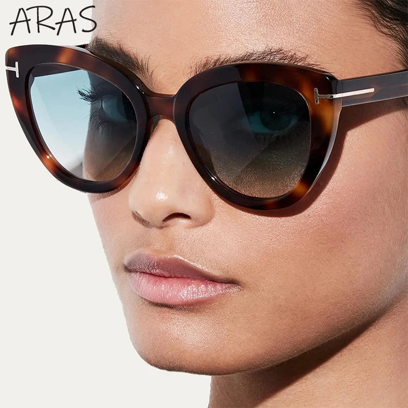 Fashion Cat Eye Sunglasses Women 2024 Luxury Brand Classic Vintage Cateye Sun Glasses For Ladies Shades UV400 Trending Sunglass