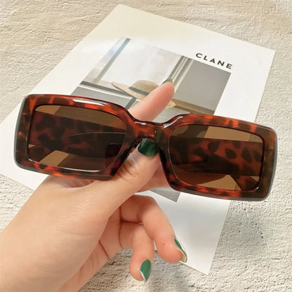 Luxe Small Rectangular Women's Sunglasses - Vintage Brand Fashion Eyewear UV400