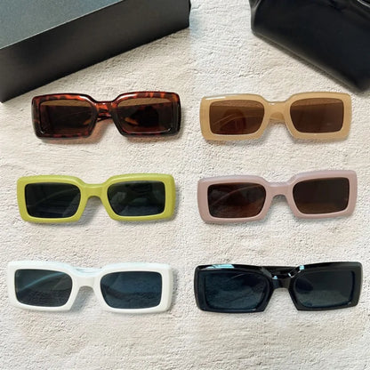 Luxe Small Rectangular Women's Sunglasses - Vintage Brand Fashion Eyewear UV400
